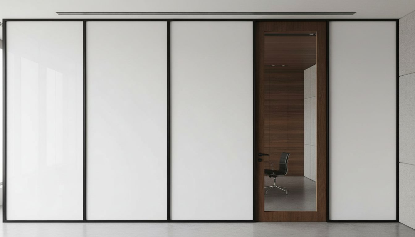 Frosted glass partition in a premium office
